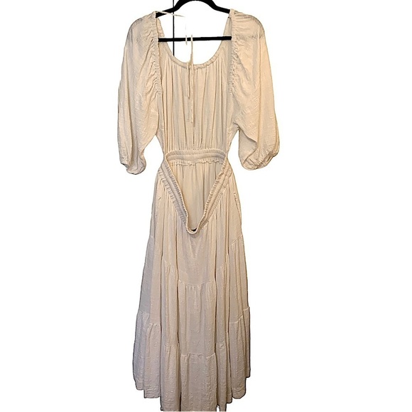 OLIA Ivory Cotton Gauze Backless Dress Size XL - Picture 4 of 14